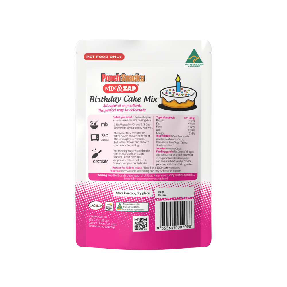 Pooch Snacks Birthday Cake Mix